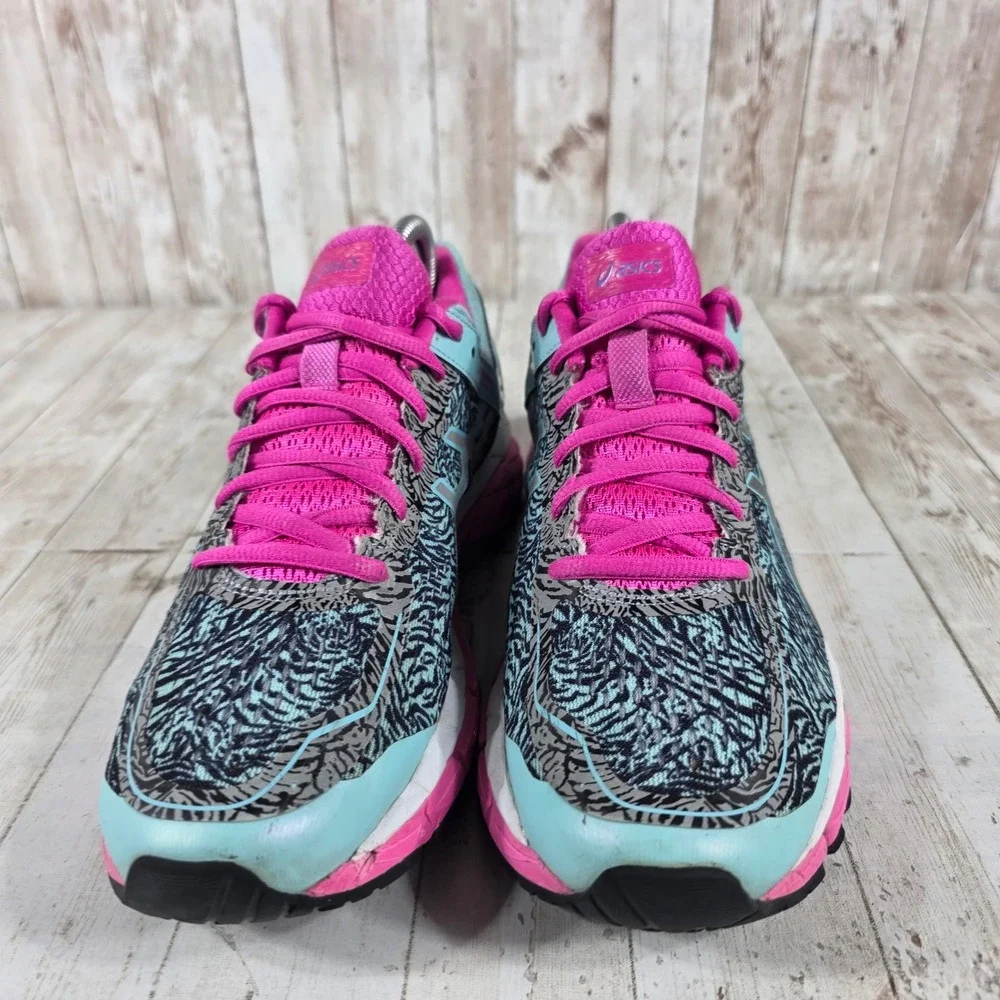 Asics Gel-Kayano 22 Womens‎ 9.5 Pink Teal Running Shoes T5A5N Stability Sneakers
